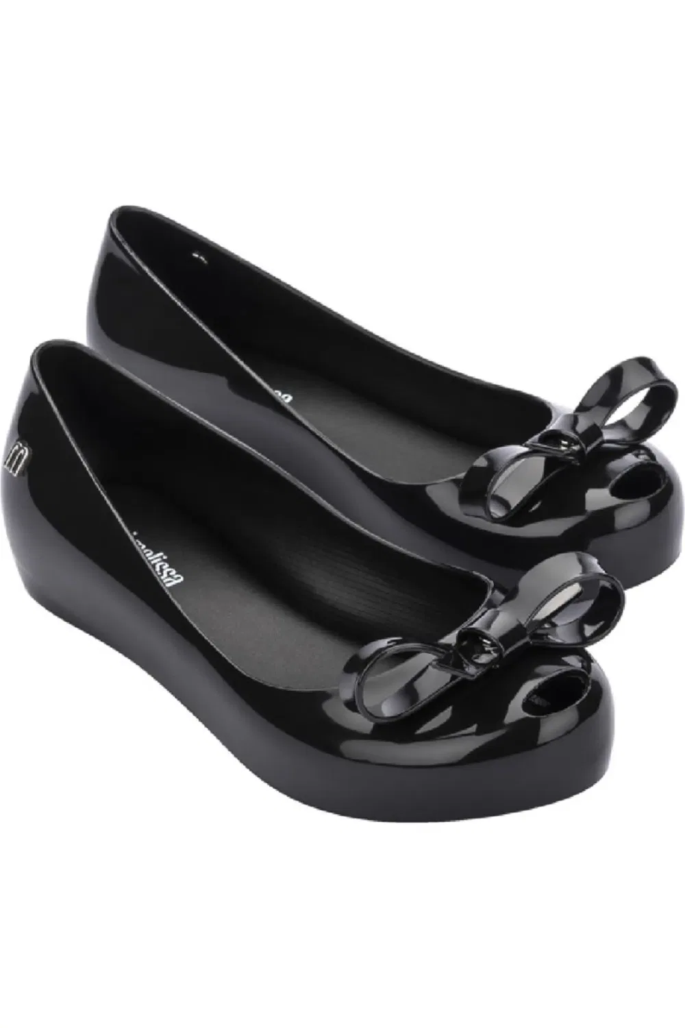 Детские туфли балетки на плоской подошве с бантом Ultragirl Mini Melissa, черный