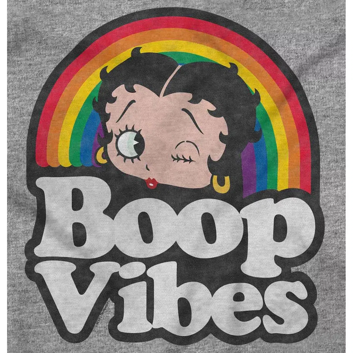 Детское боди для девочек с принтом Betty Boop Cartoon Rainbow Quote Brisco Brands, Heather — фото 2