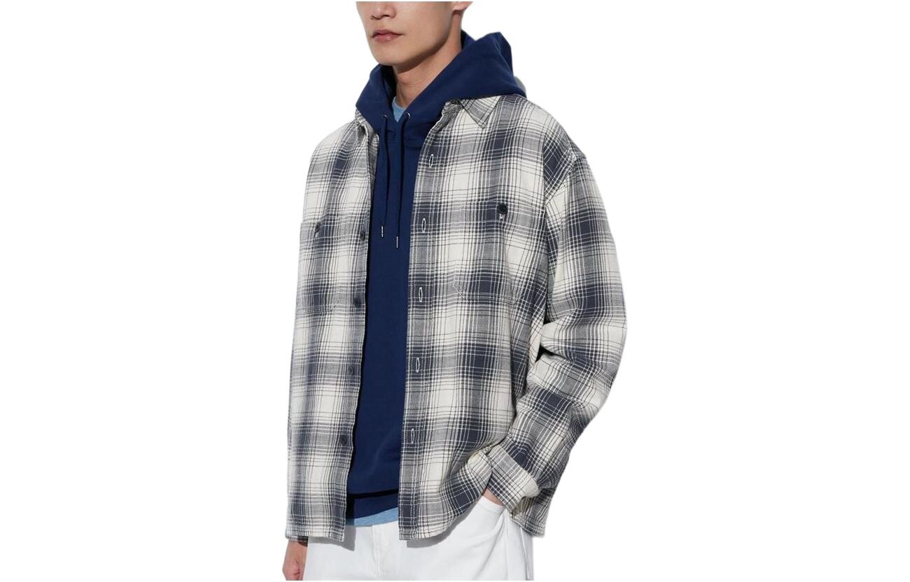 Рубашка унисекс UNIQLO, цвет 08 Dark gray — фото 2