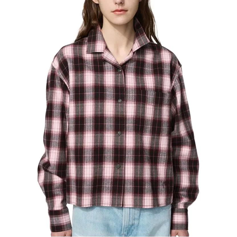 Женская рубашка с лацканами Peach Pink UNIQLO, 12 Peach Pink