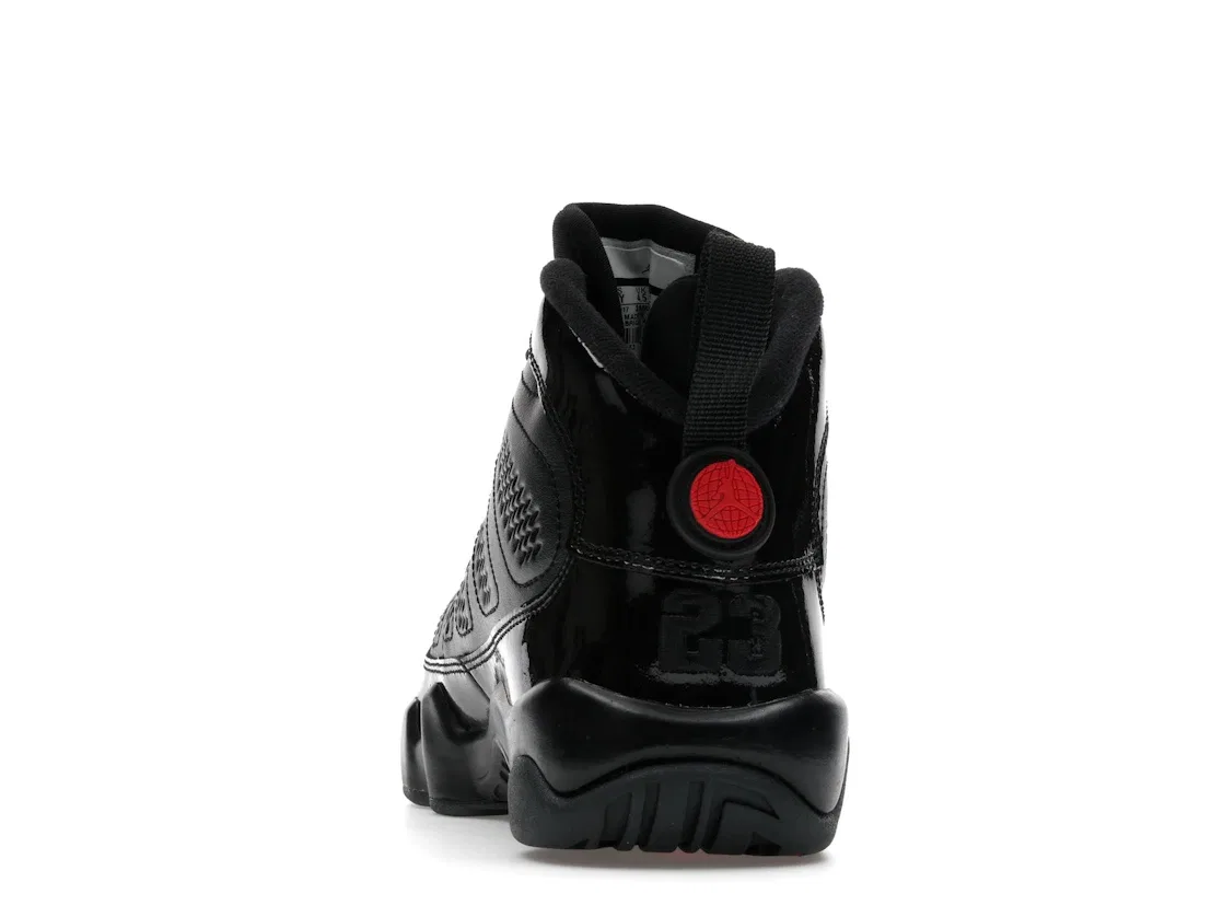 Детские кроссовки Lifestyle с патентной кожей Jordan 9 Retro, Black/University Red-Anthracite — фото 4
