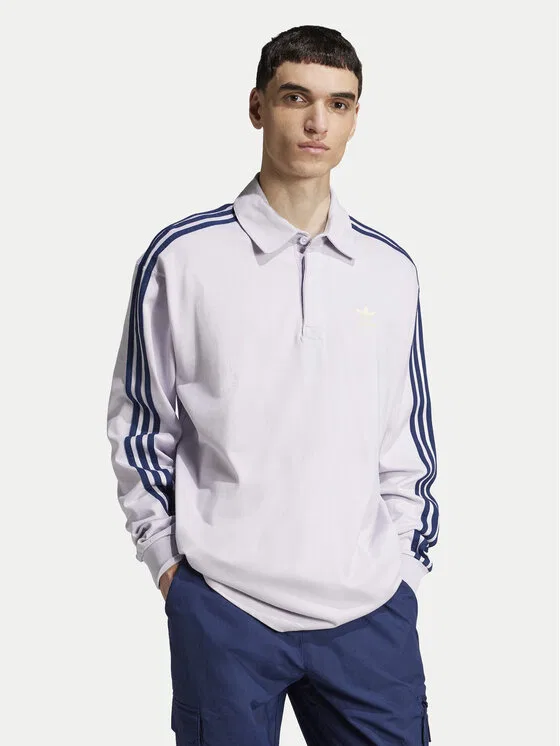 Поло regular fit adicolor Rugby Adidas, фиолетовый