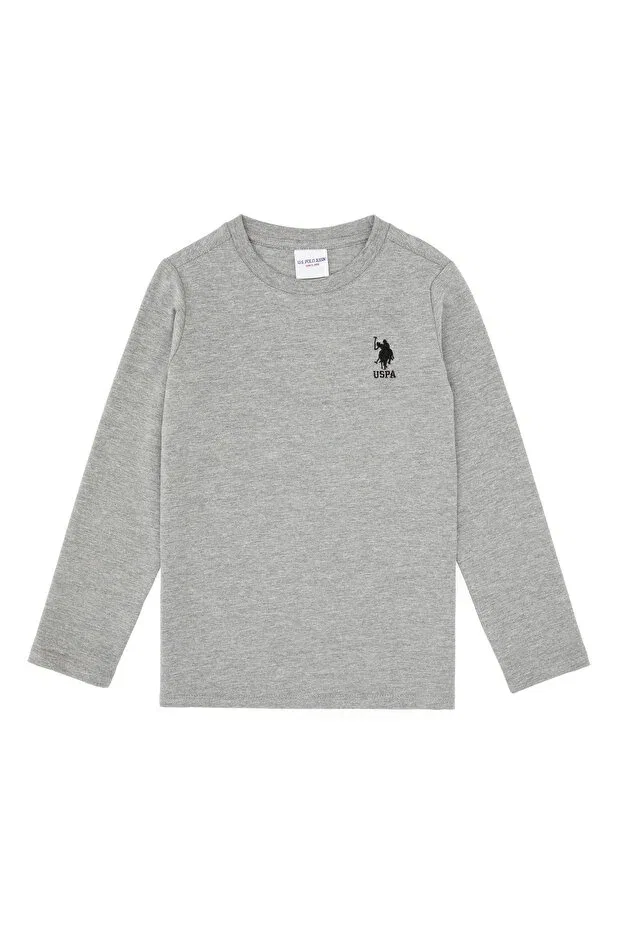Детское для мальчиков свитшот с длинным рукавом U.S. Polo Assn., Gray Melange — фото 4