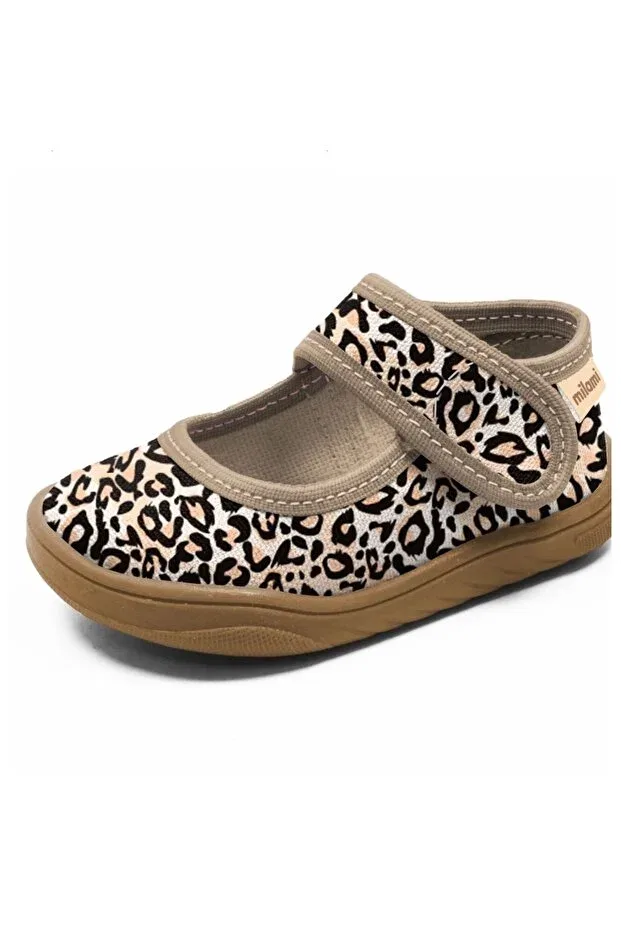 Детские туфли для девочек с принтом Guppy Kids, Beige Leopard — фото 2