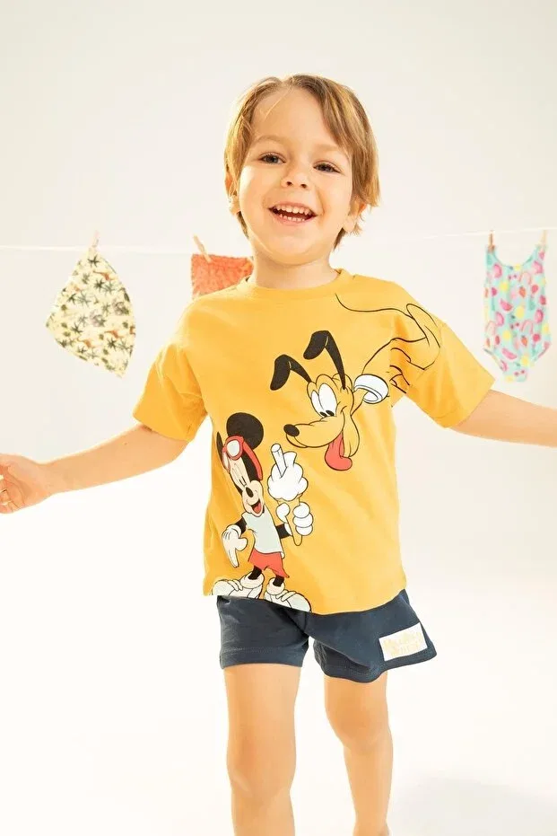 Детская футболка для мальчиков с принтом Disney Mickey & Minnie Defacto, Yellow-Yl386 — фото 2