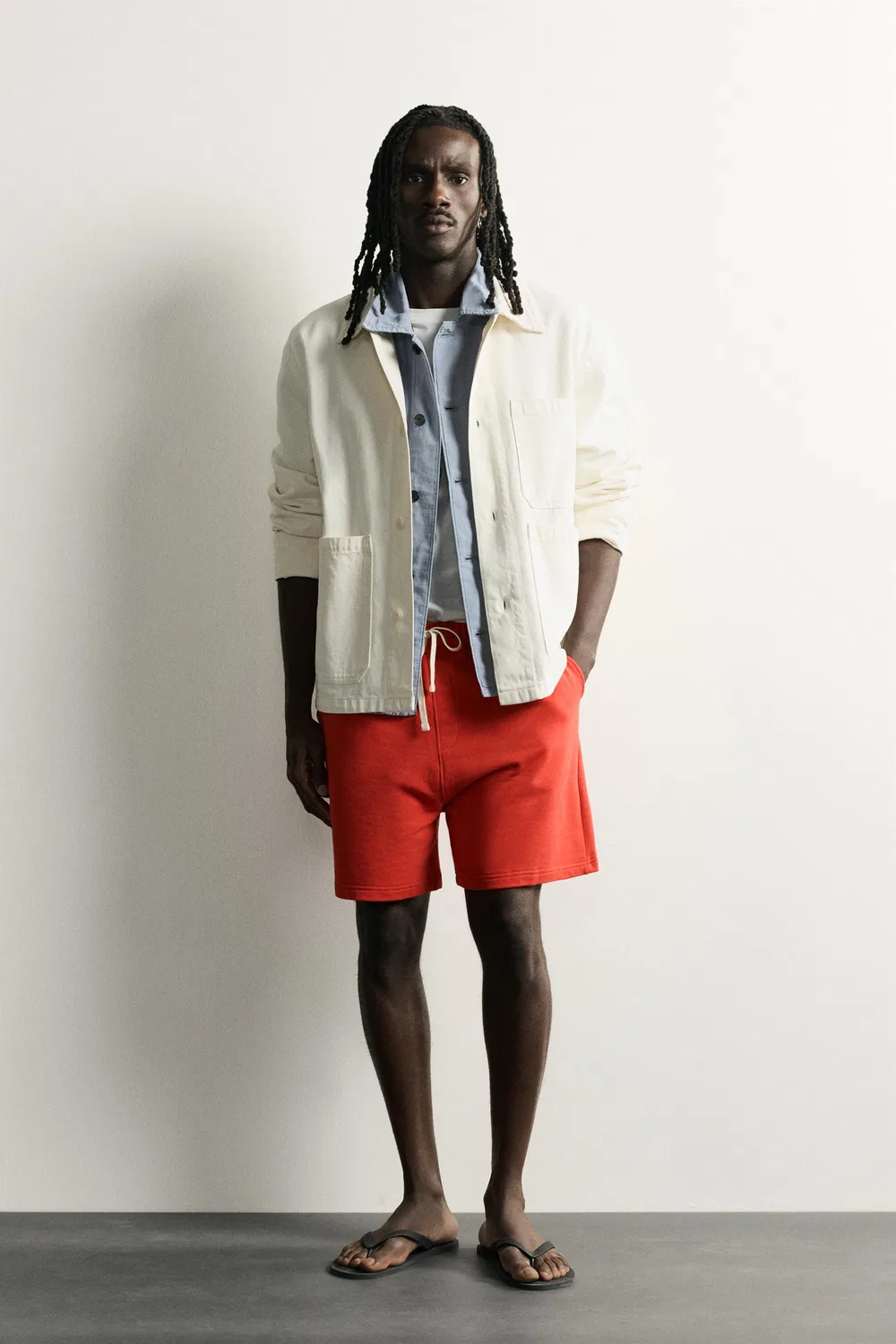 Свободные спортивные шорты-бермуды ZARA, Red