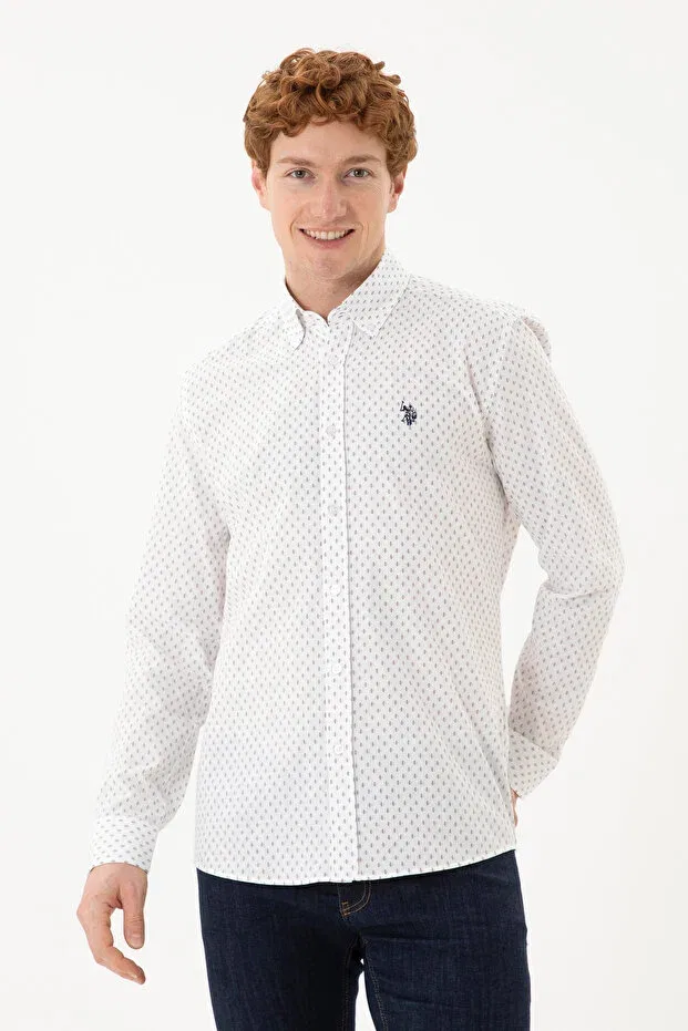 Мужская рубашка с принтом U.S. Polo Assn., White