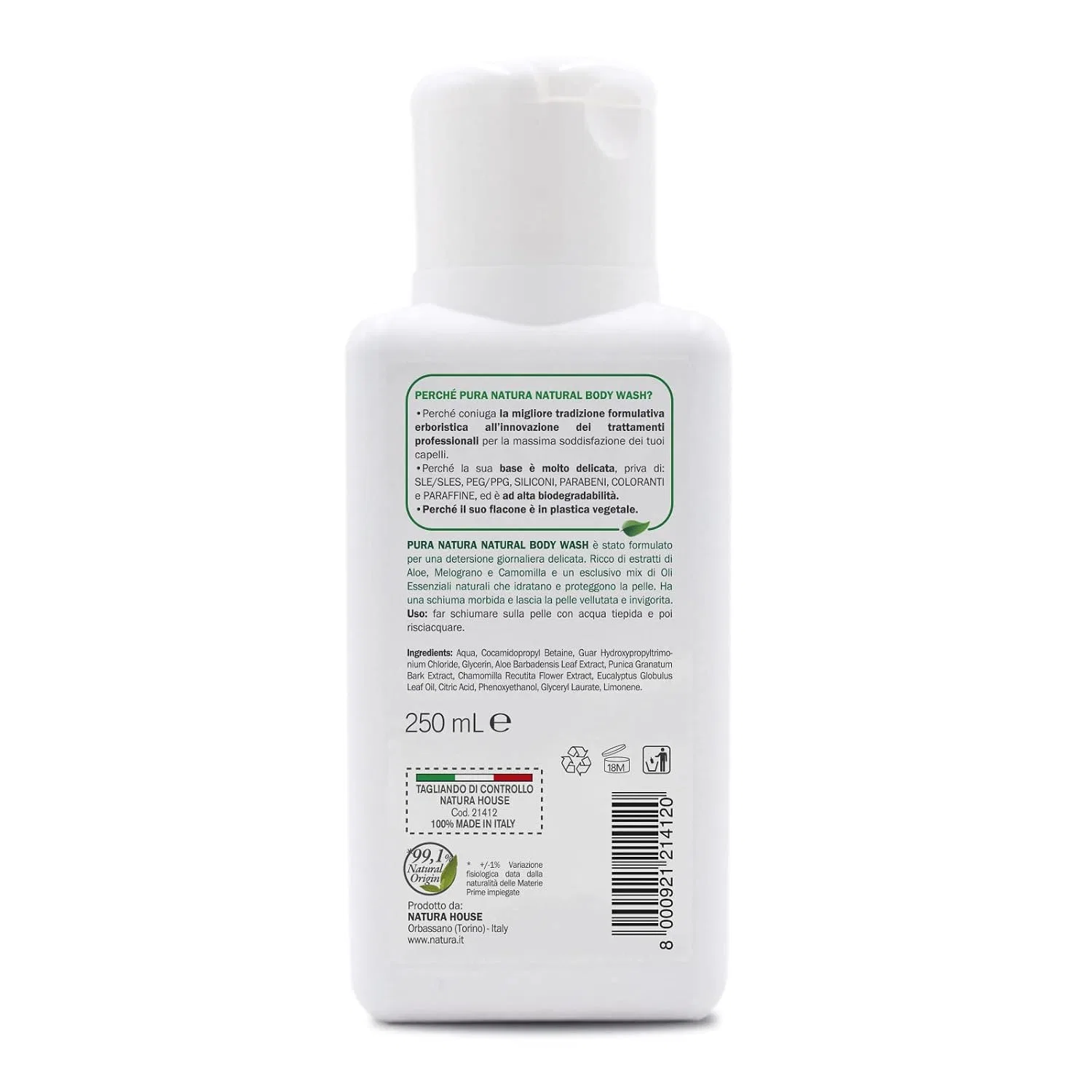 Гель для душа Eucalyptus Restore, PuraNatura Eco Body Wash, 250 мл — фото 2