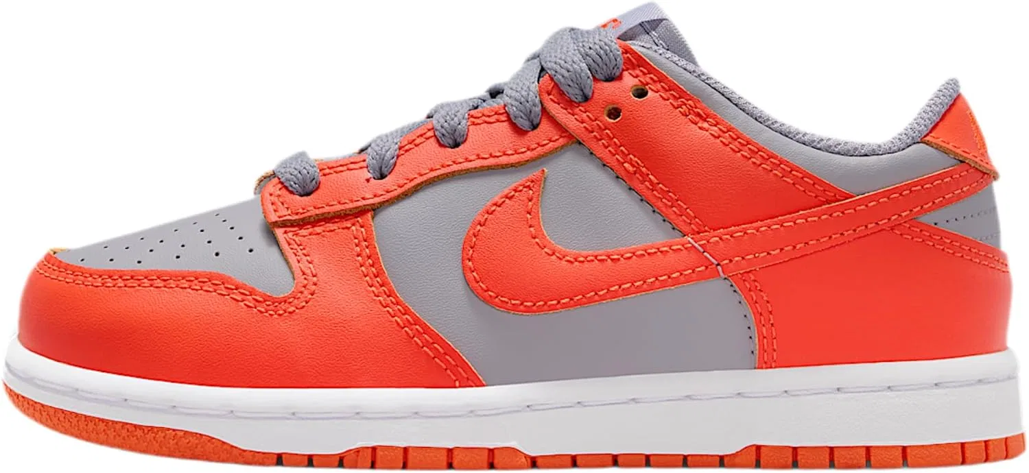 Детские кроссовки для мальчиков Nike Dunk Low Cement Grey/Team Orange/White, Cement Grey/Team Orange/White/Team Orange