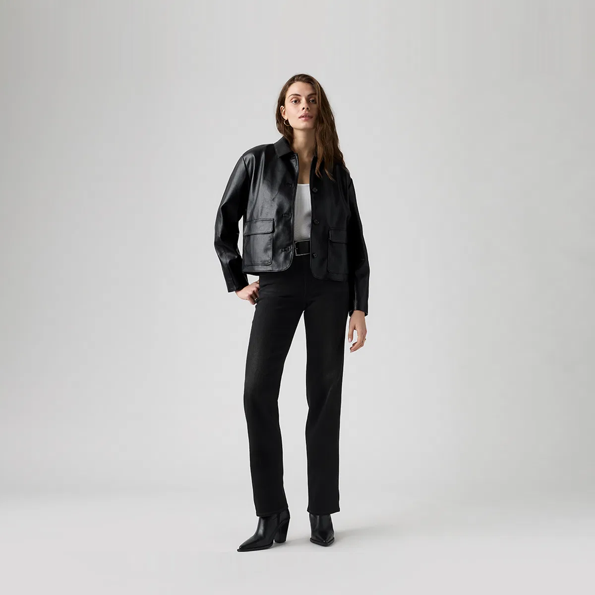 Женские джинсы Black Moderate Levis, Black — фото 4