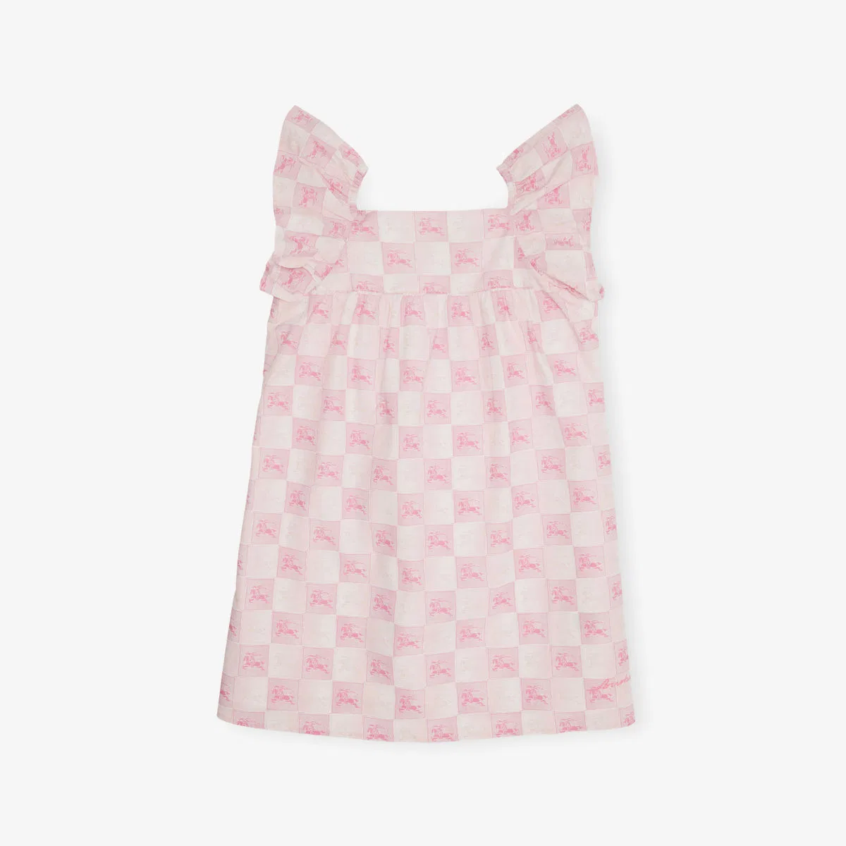 Хлопковое платье Nova в клетку, возраст 4-14 лет Burberry, розовый — фото 3