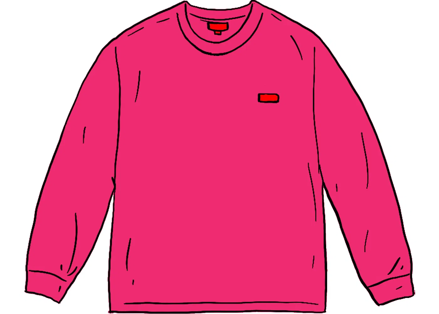 Мужская футболка с длинным рукавом Supreme L/S Tee (SS21), Fuchsia