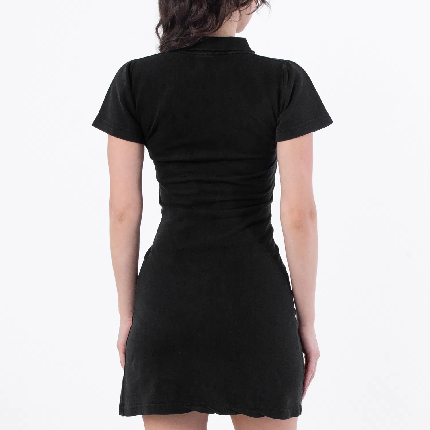Платье мини поло из хлопка Polo-Style Mini Cotton Dress Balenciaga, Faded Washed Black — фото 3
