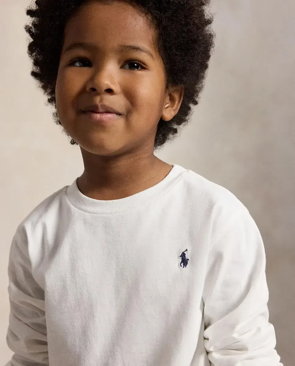 Детская футболка для мальчиков с длинным рукавом Polo Ralph Lauren, Blanco — фото 3