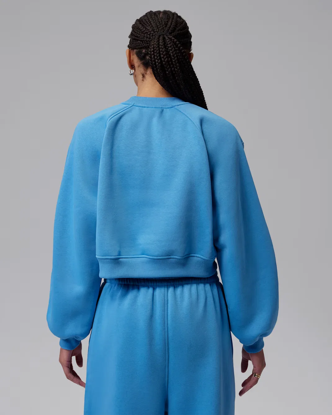 Женская укороченная толстовка с круглым вырезом Jordan Brooklyn Fleece, Blue Beyond/Sail — фото 2