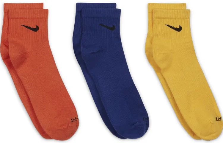 Детские носки-следы 3 пары Nike, Цвет Orange Blue Yellow — фото 2