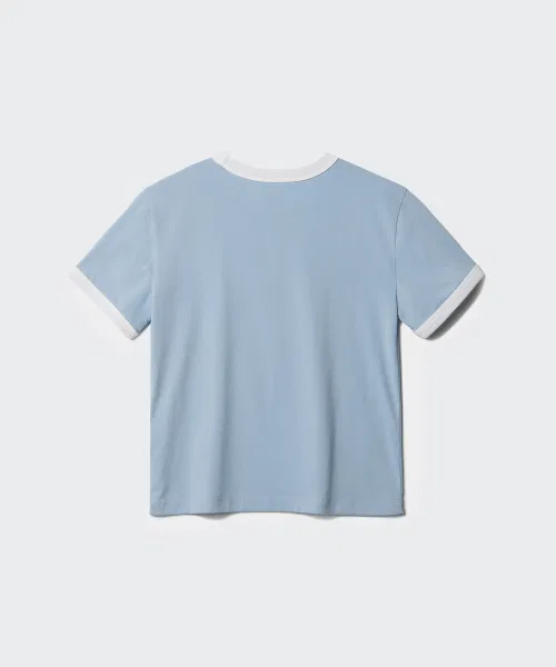 Детская футболка оверсайз с коротким рукавом Relaxed Drinker MUSINSA STANDARD KIDS, Blue Grey — фото 3