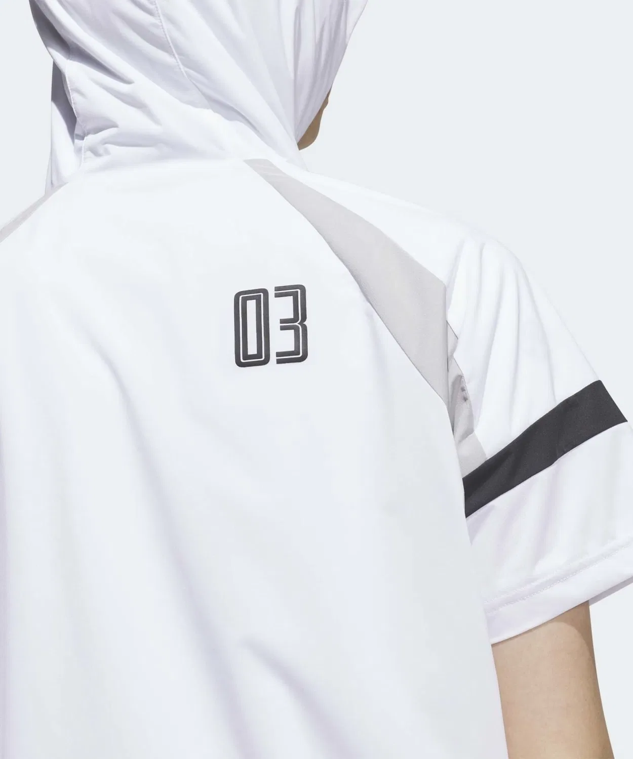 Женская анорак-куртка с капюшоном и полузастежкой, без рукавов, Adidas Golf, White — фото 4