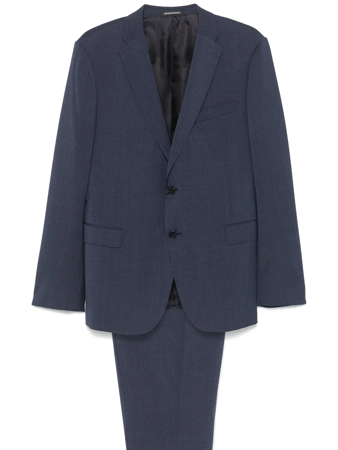 Однобортный приталенный костюм Emporio Armani, синий