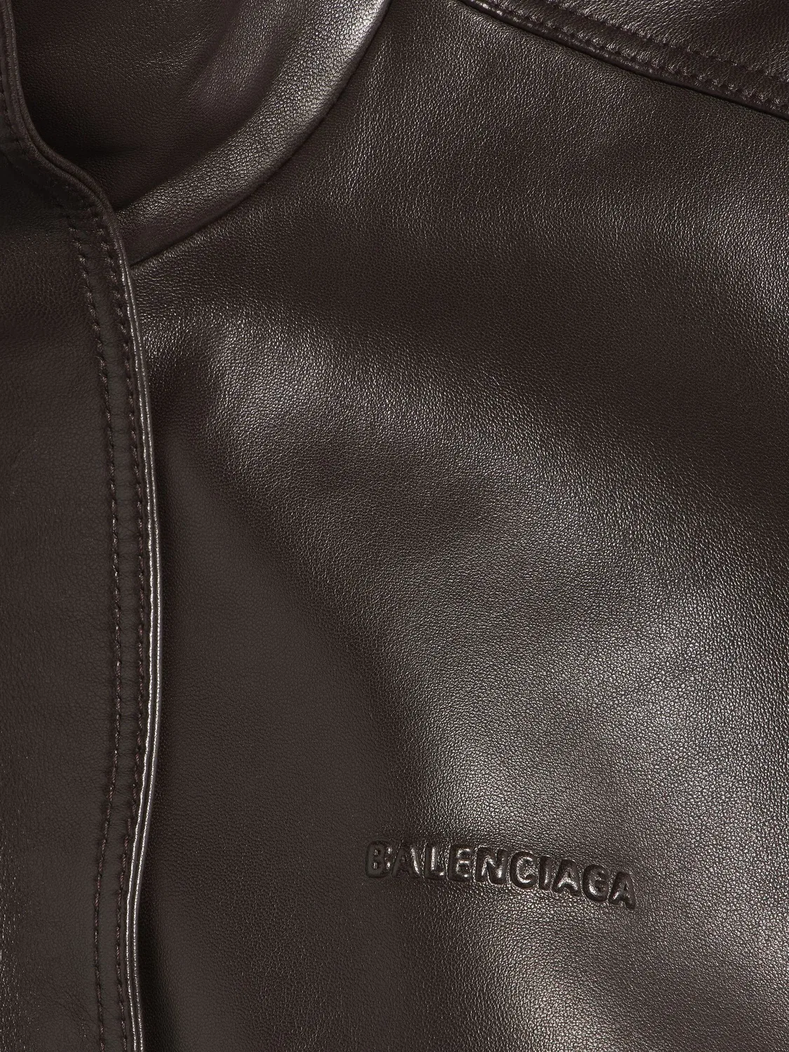 Кожаный жилет темно-коричневого цвета Balenciaga, коричневый — фото 2