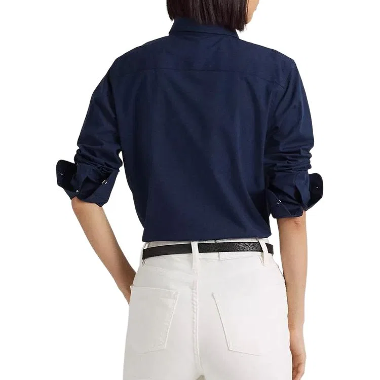 Женская рубашка классическая Polo Ralph Lauren, Marine Blue — фото 3