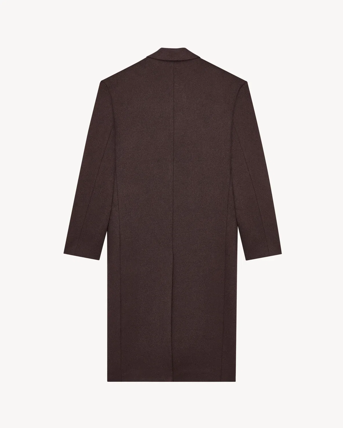 Пальто в стиле 80-х из двухстороннего шерстяного фетра с начесом SAINT LAURENT, коричневый — фото 3