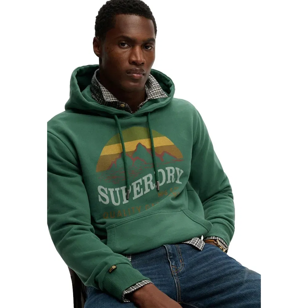 Худи Mountain Relaxed Fit Superdry, зеленый — фото 4