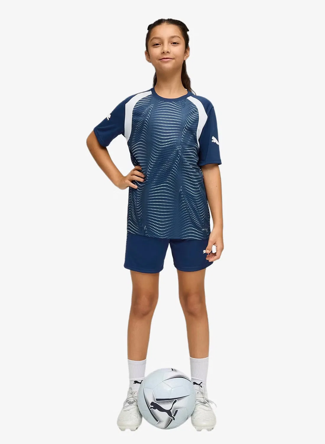 Футболка спортивная Youth Individual Final Jersey Puma, синяя — фото 4