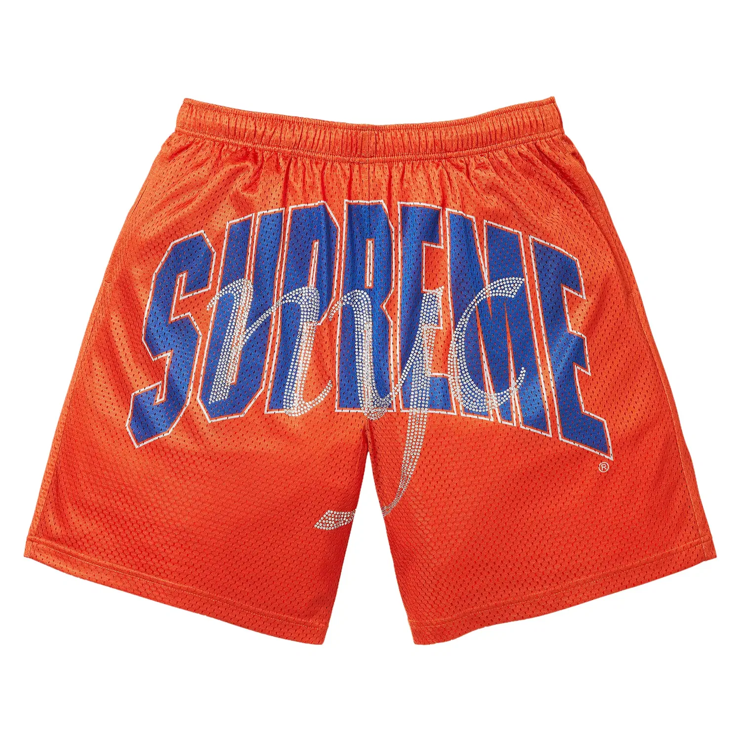 Шорты Supreme Rhinestone Mesh Short, оранжевый