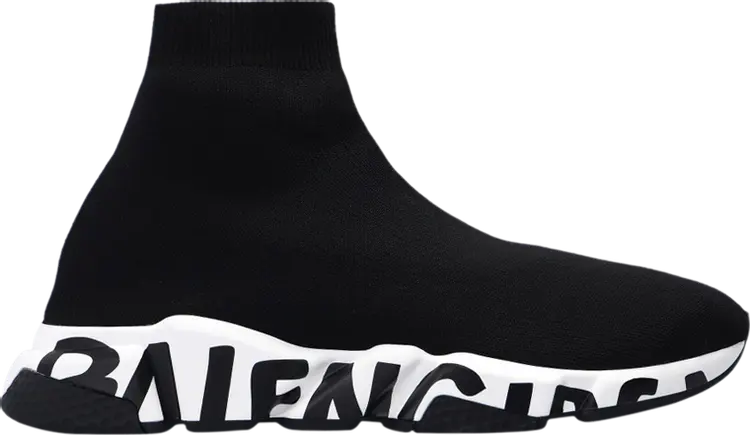 

Кроссовки Balenciaga Speed Sneaker Midsole Graffiti - Black White, черный