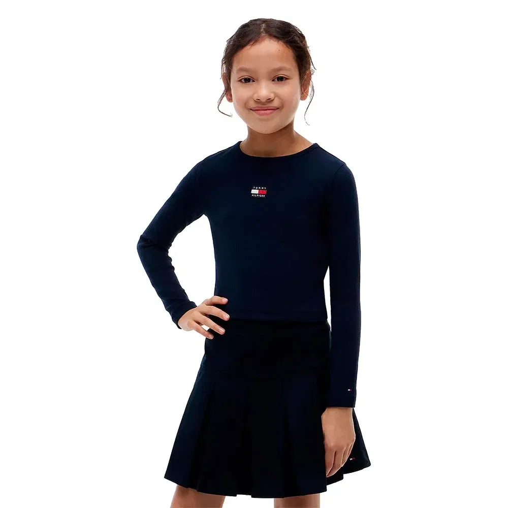 Детское лонгслив для девочек с принтом Tommy hilfiger, Blue