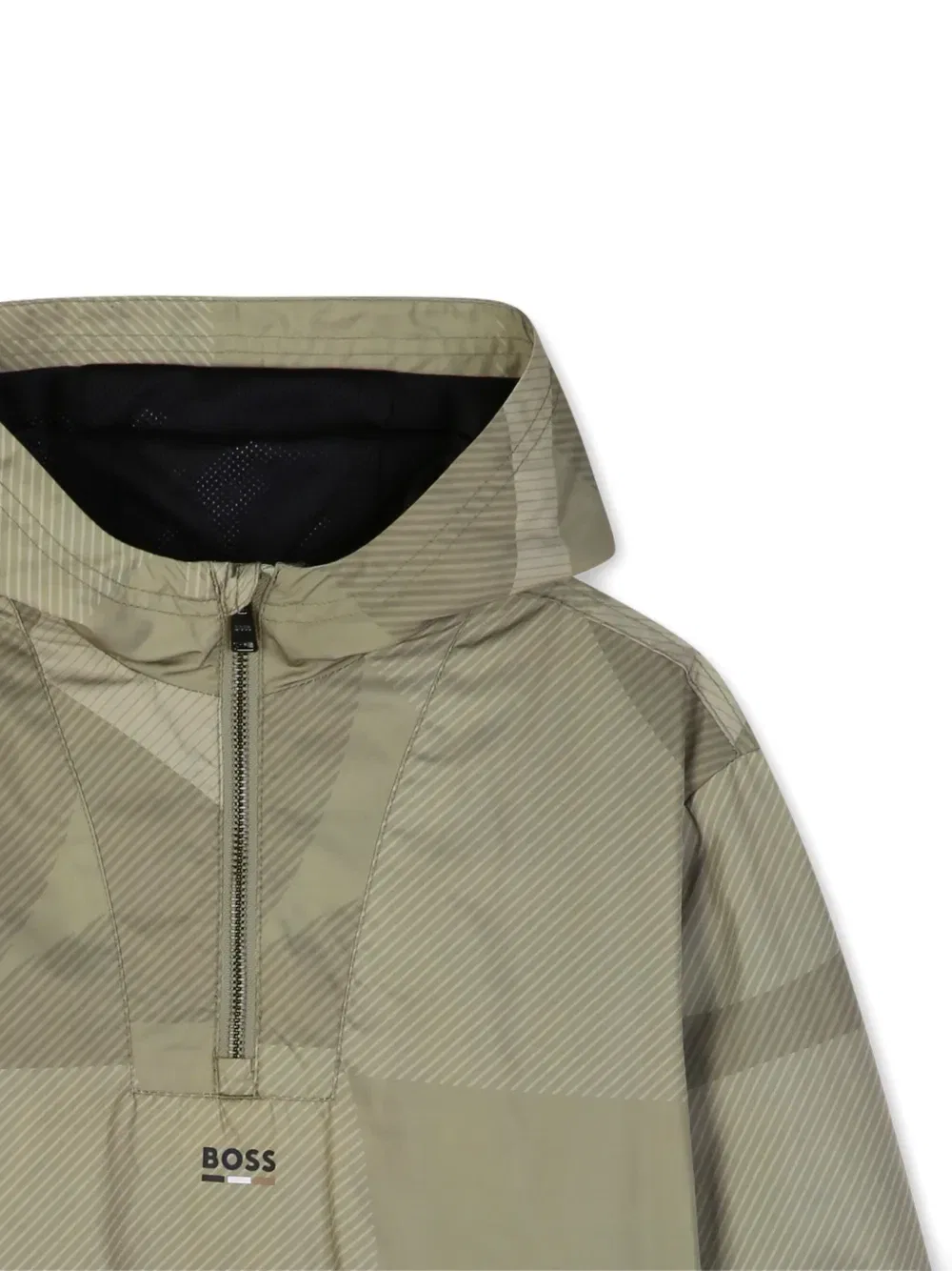 Ветровка с капюшоном и геометричным принтом Boss Kidswear, зеленый — фото 3