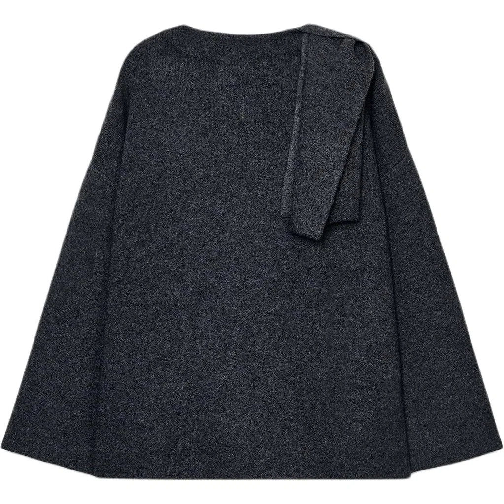 Женское пальто-накидка модель Cloaks, ZARA, Gray — фото 3