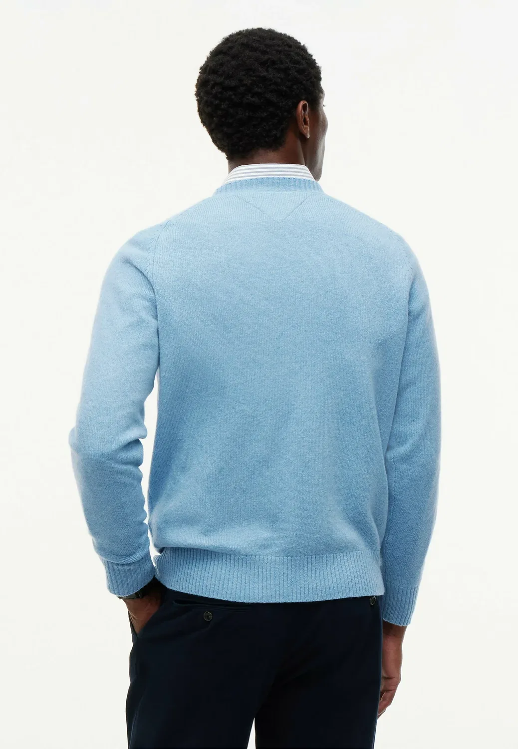 Свитер с круглым вырезом из овечьей шерсти Tommy Hilfiger, Sky Blue Heather — фото 3