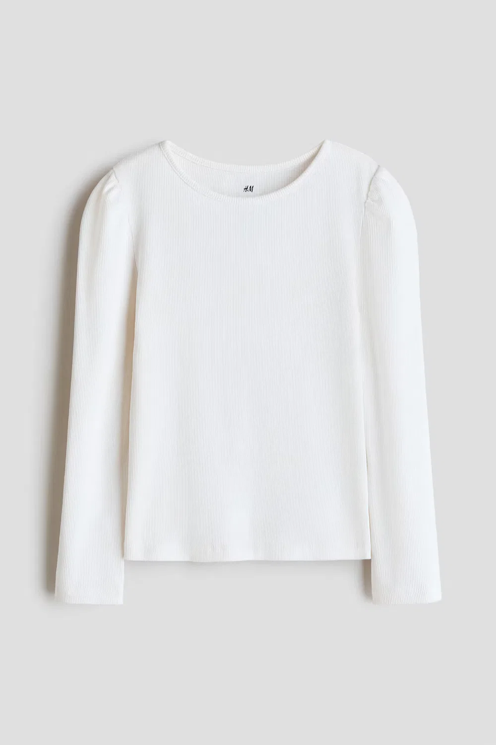 Рубашка из ребристого хлопка H&M, Weiß