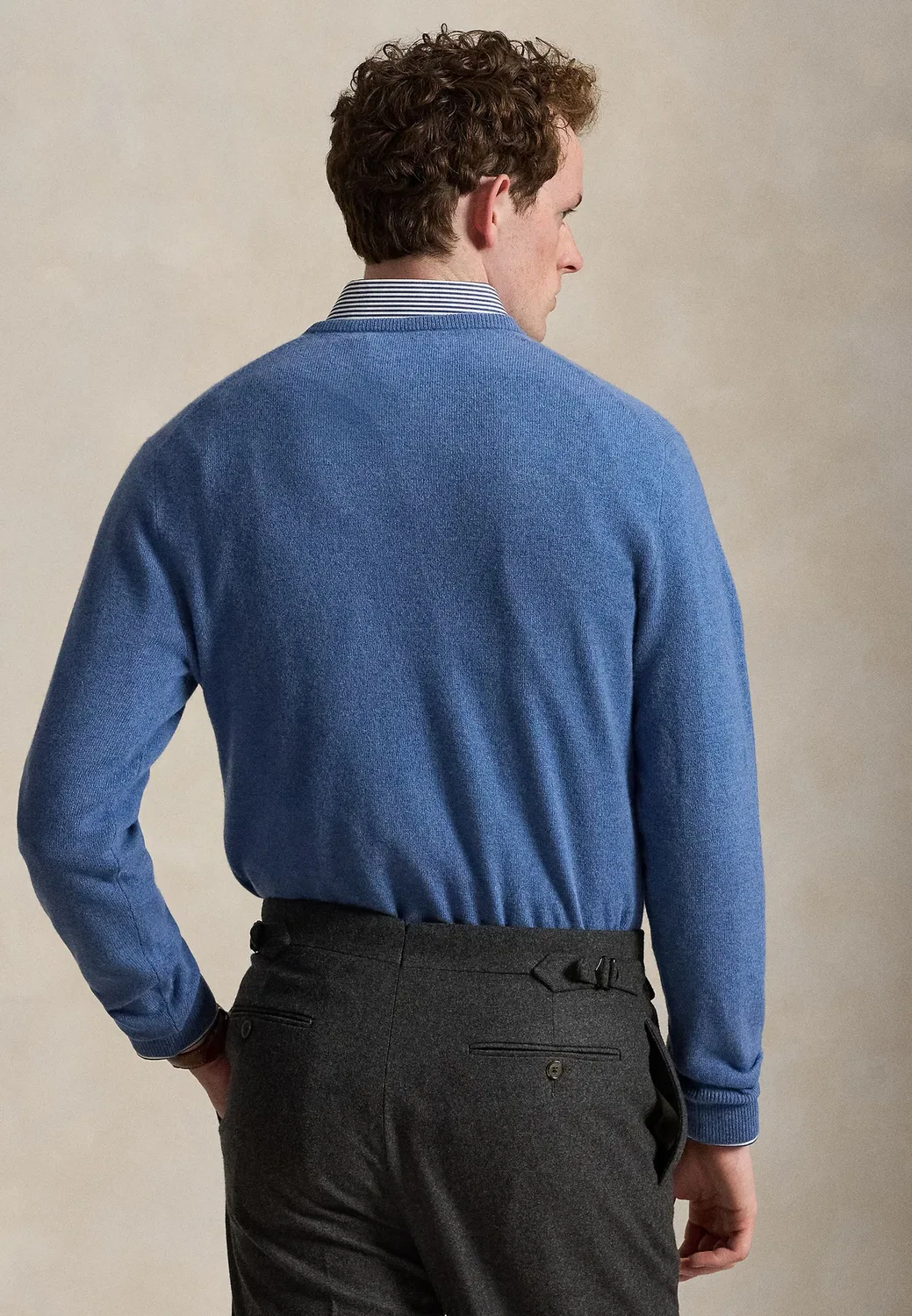 Шерстяной джемпер с круглым вырезом Polo Ralph Lauren, Blue Borage Heather — фото 3