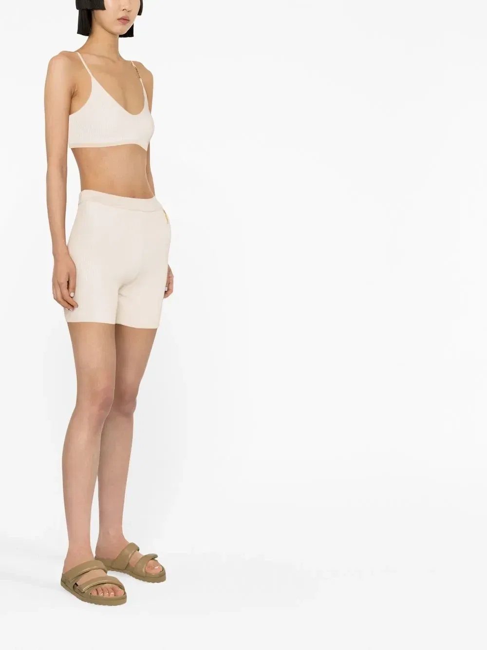 Трикотажные шорты Le short Pralu Jacquemus, бежевый — фото 3