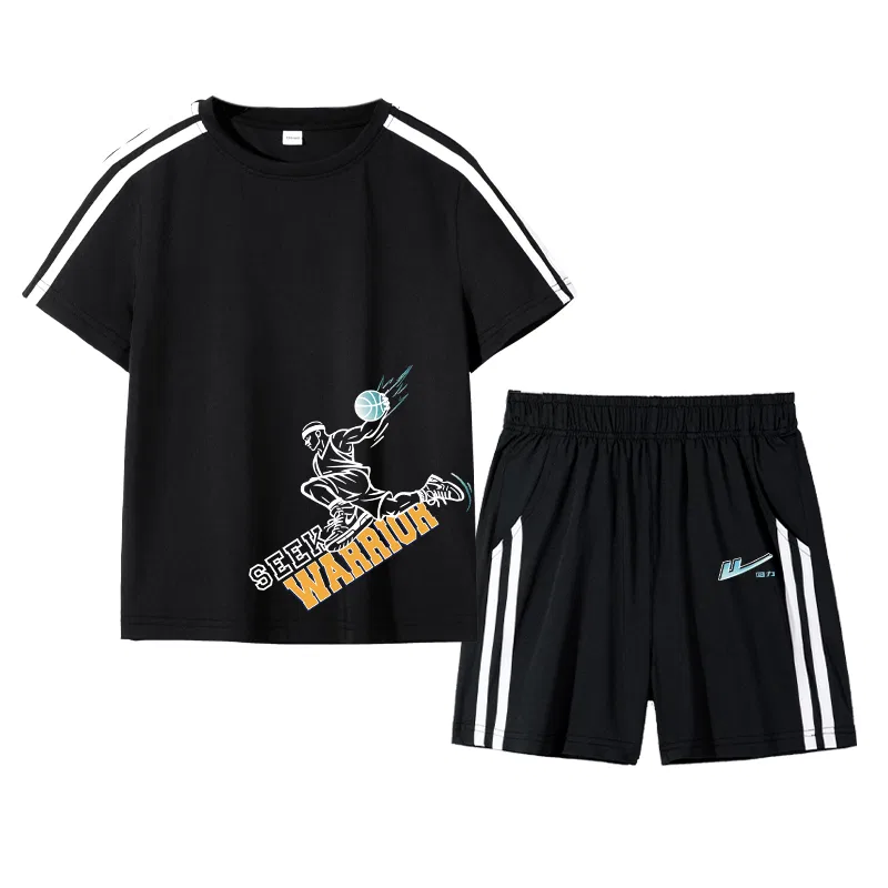 Детский спортивный комплект с принтом Black/H Dunk Action Lower Left-Black/H Return Spring Blue K WARRIOR