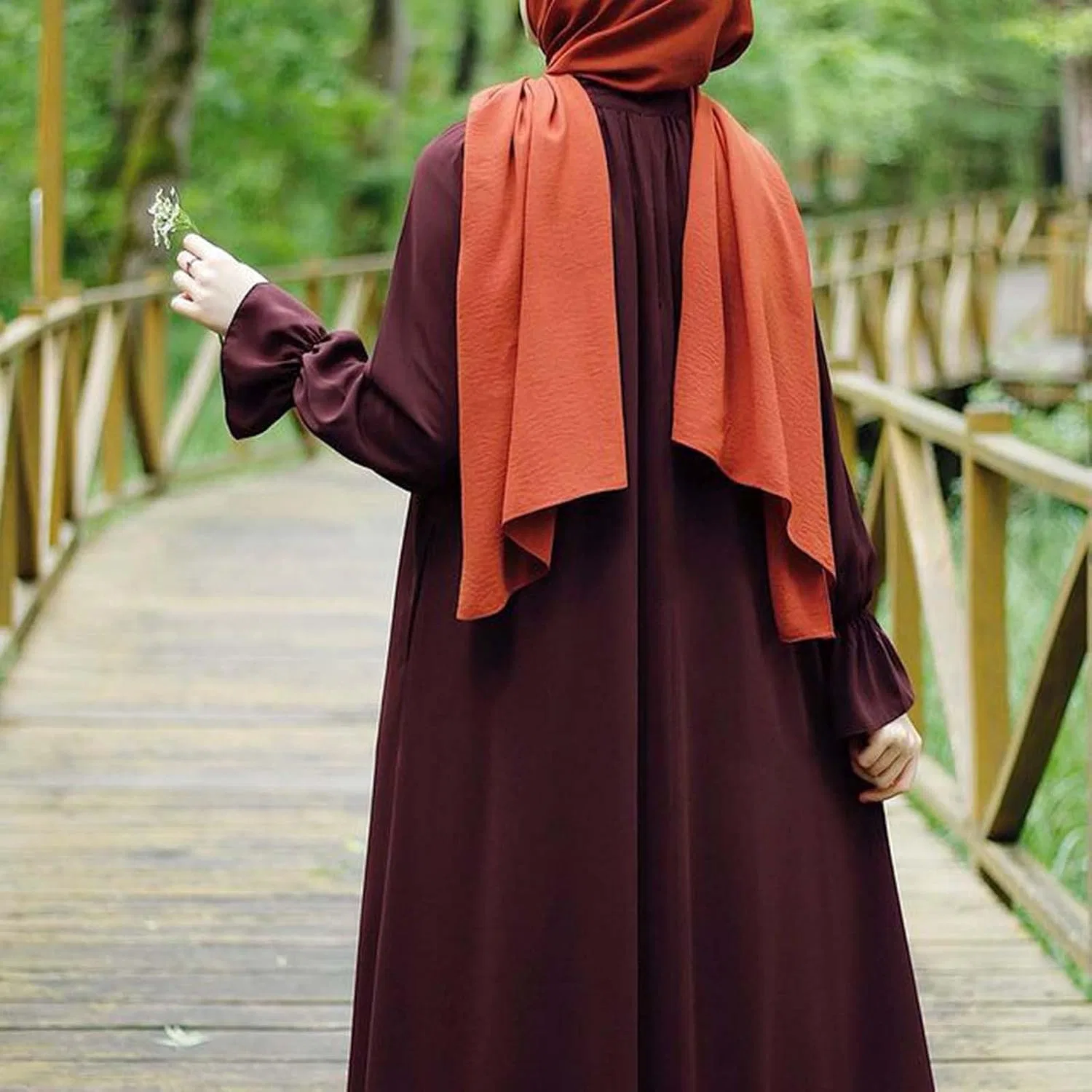 Женское мусульманское платье для молитвы кафтан Abaya Robe, Red — фото 3