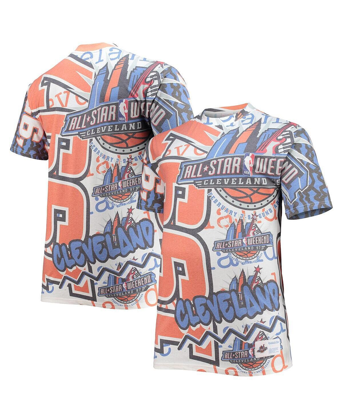 

Мужская белая футболка all-star game nba 1997 hardwood classics big and tall jumbotron Mitchell & Ness, белый