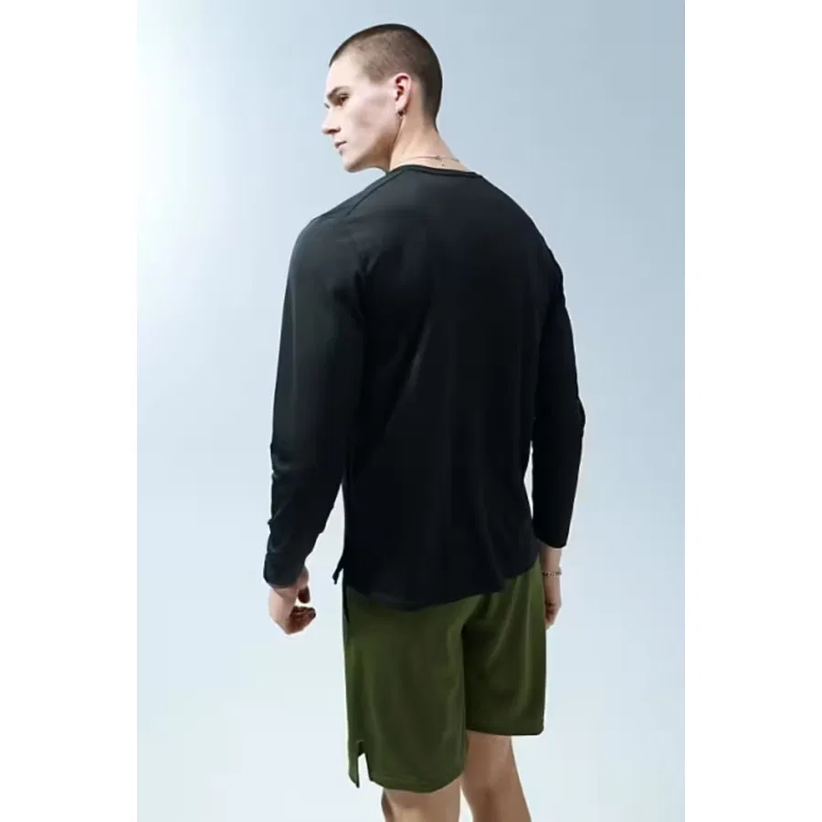 Футболка спортивная с длинным рукавом Nike Dri-Fit Tee Reset, Черный — фото 4