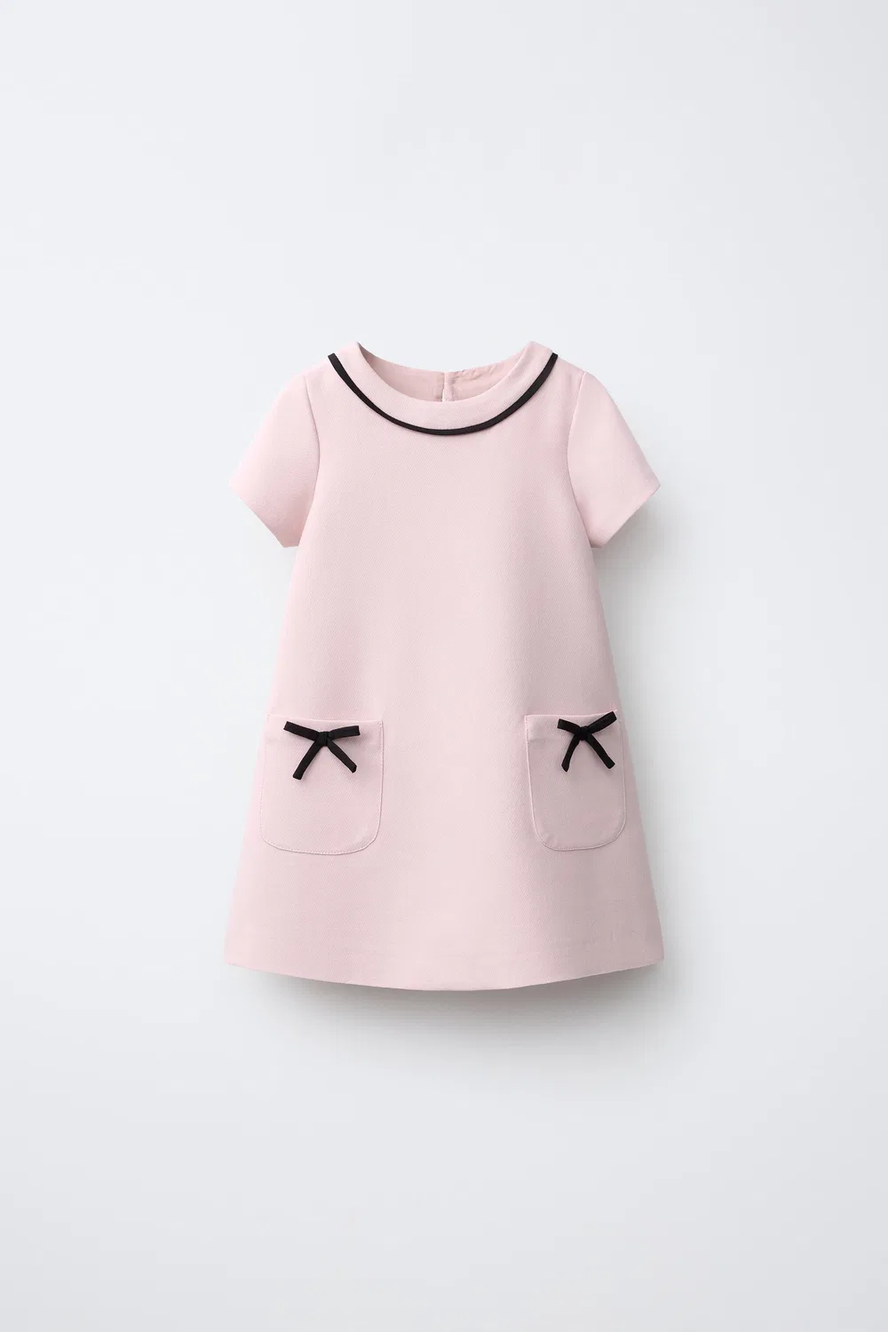 Платье с контрастной отделкой и бантом ZARA, Pastel pink
