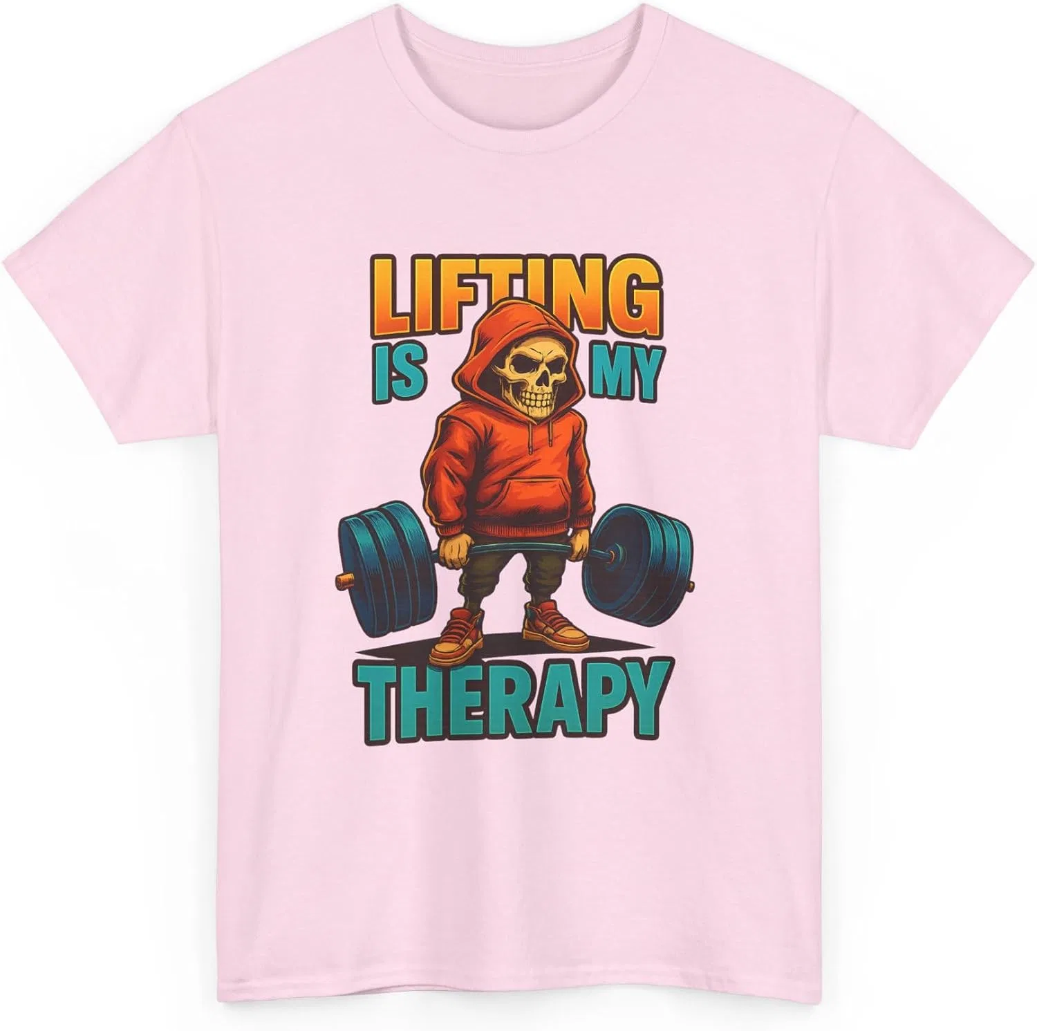 Футболка с принтом Lifting Is My Therapy, Light Pink — фото 2