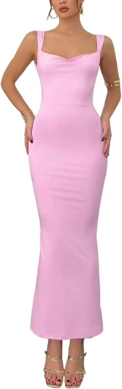 Женское платье-комбинация с разрезом Pink, Pink