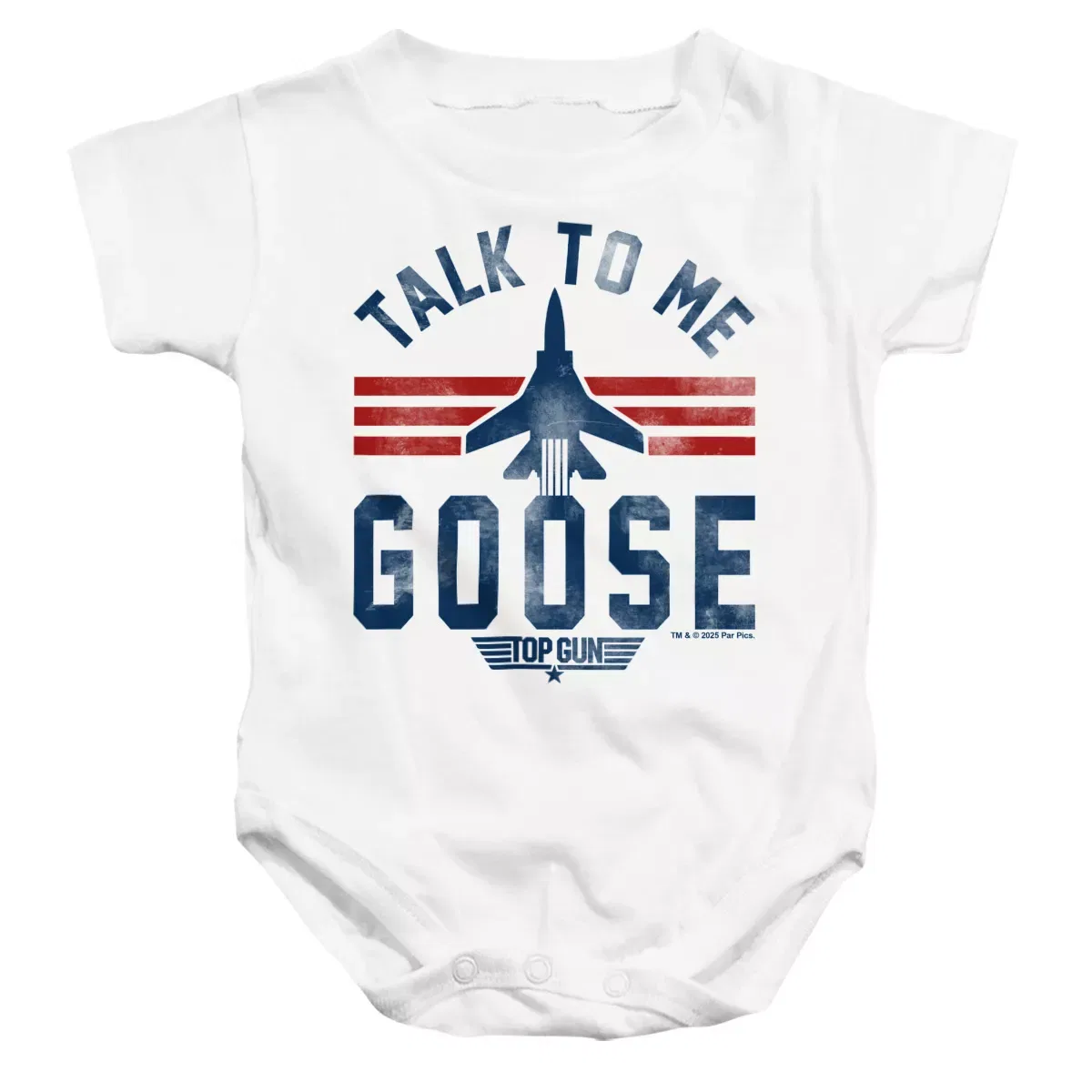 Детское боди с коротким рукавом Talk To Me Goose Top Gun, Белый