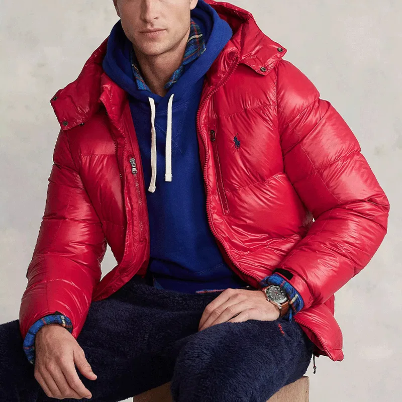 Мужская куртка-пуховик с капюшоном Polo Ralph Lauren, Red — фото 4