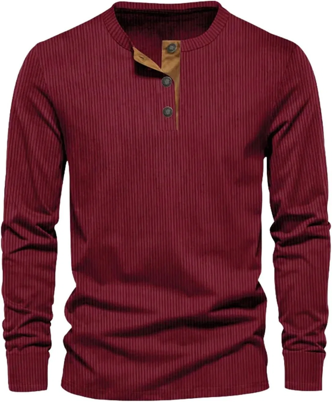Мужская легкая футболка с длинным рукавом Corduroy Retro, Wine Red