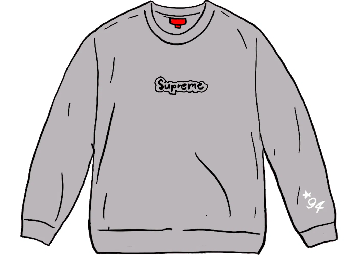 Мужской свитшот с принтом Gonz Logo Supreme, Grey