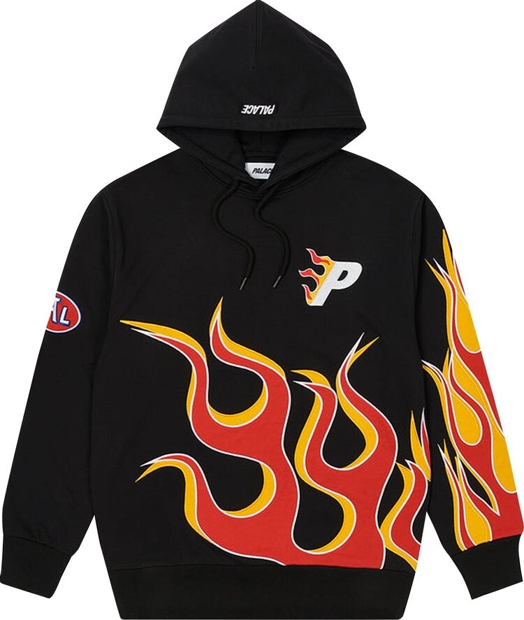 

Толстовка Palace Flame Hood 'Black', черный