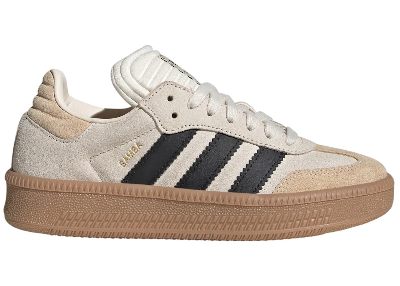 Детские кроссовки для мальчиков с замшевыми вставками Adidas Samba XLG, Wonder White Core Black Gum